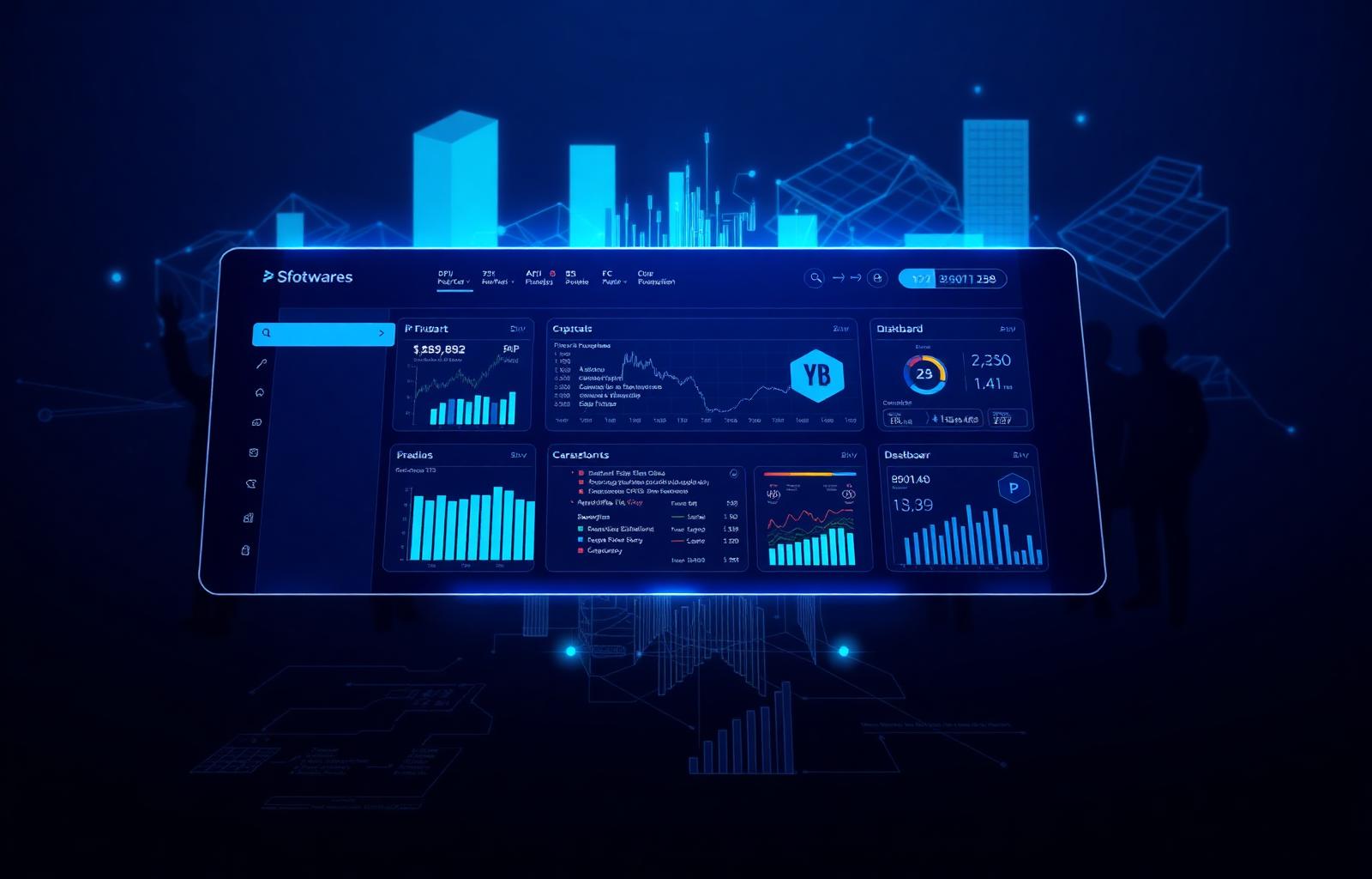 Plataforma financeira sob medida — dashboards, APIs e blockchain